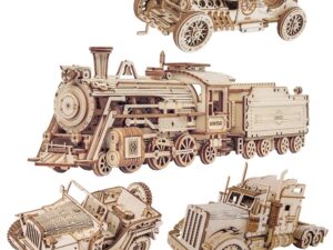 Robotime ROKR Train Model 3D Wooden Puzzle Toy Assembly Locomotive Model Building Kits for Children Kids Birthday Christmas Gift