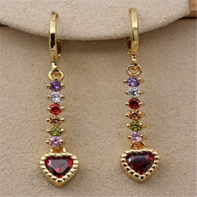 Women's Heart-shaped Fashion Colorful Earrings