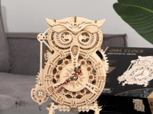 Robotime Rokr Creative DIY Toys 3D Owl Wooden Clock Building Block Kits For Children Christmas Gifts Home Decoration LK503