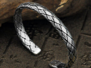 Vintage Twist Hand-woven Silver Bracelet Men And Women