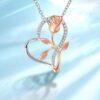 Necklace S925 Fashion European And American Style Heart-shaped Rose - Thumbnail Image 6