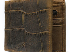 Portefeuille En Cuir Veritable Crocodile