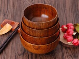 Wooden round wooden bowl