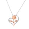 Necklace S925 Fashion European And American Style Heart-shaped Rose - Thumbnail Image 3