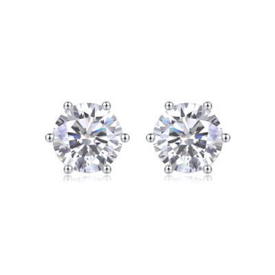 Quiet Moments - Earrings Set With Top-quality Moissanite S925 Silver And Platinum-plated Stud Earrings, A Fashionable And Trendy Accessory, Can Be Tested With A Diamond Pen