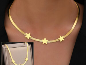 Stainless Steel Necklaces Gothic Blade Snake Chains Stars Choker Statement Light Luxury Temperament Necklace For Women Jewelry