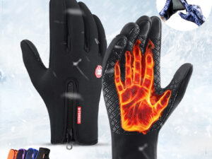 Winter Gloves Touch Screen Riding Motorcycle Sliding Waterproof Sports Gloves With Fleece