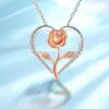 Necklace S925 Fashion European And American Style Heart-shaped Rose - Thumbnail Image 1