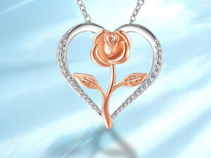 Necklace S925 Fashion European And American Style Heart-shaped Rose