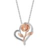 Necklace S925 Fashion European And American Style Heart-shaped Rose - Thumbnail Image 10
