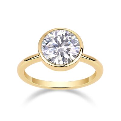 Time Foam - A Diamond Wedding Ring Set With Top-quality Round Moissanite S925 In Silver And Gold-plated. The Ring Can Be Inspected With A Diamond Pen