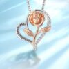 Necklace S925 Fashion European And American Style Heart-shaped Rose - Thumbnail Image 4