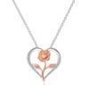 Necklace S925 Fashion European And American Style Heart-shaped Rose - Thumbnail Image 5