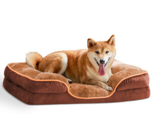 Memory Foam Pet Bed For Small Dogs & Cats With Washable Removable Cover Non-Slip Base Waterproof Liner