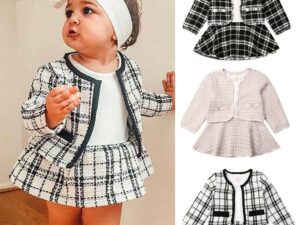 Long-sleeved Dresses Two-piece Children's Baby Small Incense Wind Suit