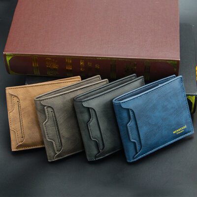 Men's Genuine Leather Bifold Wallet - Multi-Card Slot Compact Card Organizer