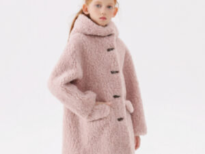 Autumn And Winter New Girls' Imitation Lamb Wool Coat Mid-length Wool