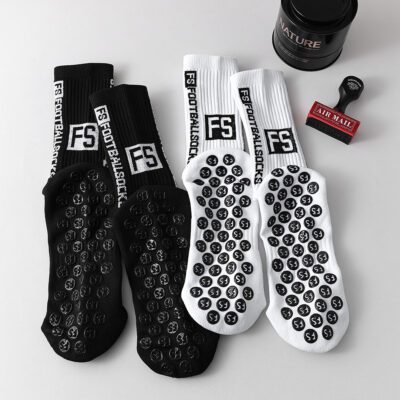 Mens Sports Socks With Nylon Dot Adhesive For Anti-slip Grip