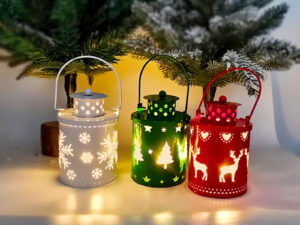 Christmas Candle Lights LED Small Lanterns Wind Lights Electronic Candles Nordic Style Creative Holiday Decoration Decorations