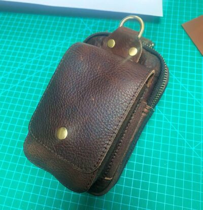 Men's Leather Belt Bag With Hook