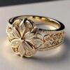 Women's 18K Gold Plated Hollow Flower Ring - Delicate French Style Statement Ring for Women - Thumbnail Image 5