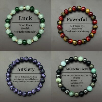 Multi-element Cuprite Red Tigers Eye Black Tourmaline Bracelet