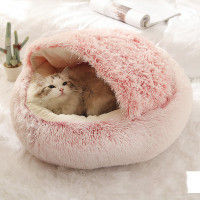 2-in-1 Calming Pet Bed – Ultra-Soft Plush Nest for Dogs & Cats