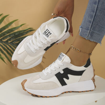 Women's Chunky-Soled Sneakers – Retro Platform Lace-Up Casual Dad Shoes