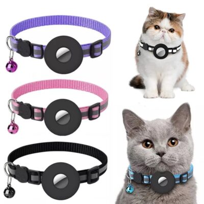 Dog's & Cat's Reflective AirTag Pet Collar - Waterproof Holder