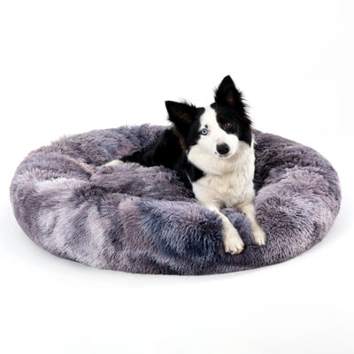 Calming Donut Dog Bed - Soft Plush Anti-Anxiety Pet Cushion (Small to Large)