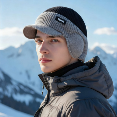 Men's Fleece-Lined Thickened Warm Knitted Hat